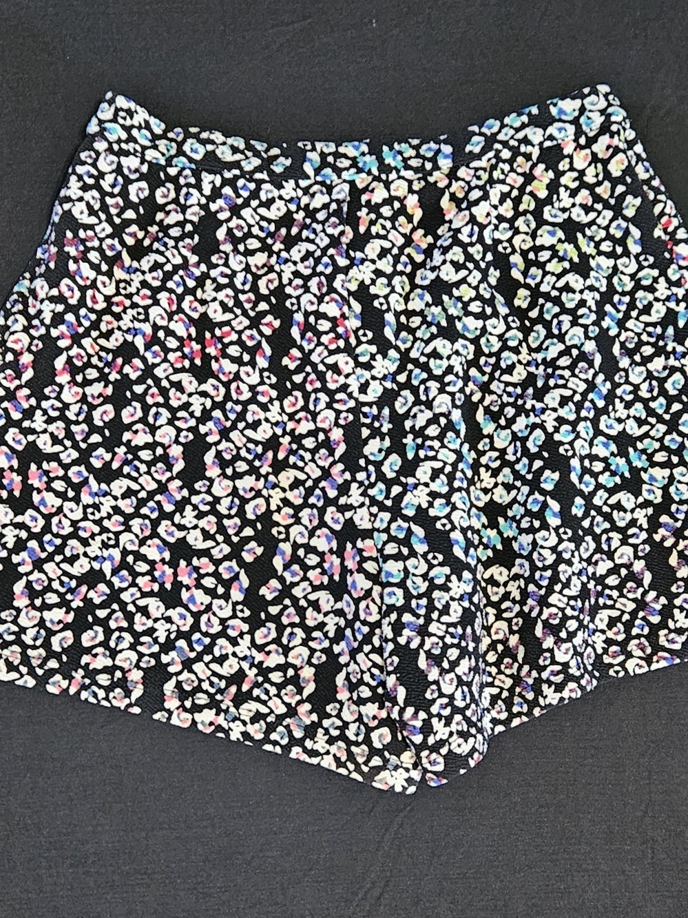 Jessica Simpson Black Leopard Floral Print Shorts with Pastel Accents